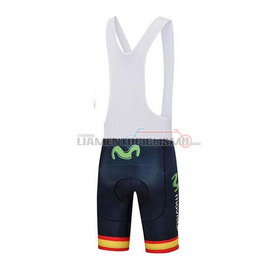 Abbigliamento Ciclismo Movistar Manica Corta 2018 Campione Spagna